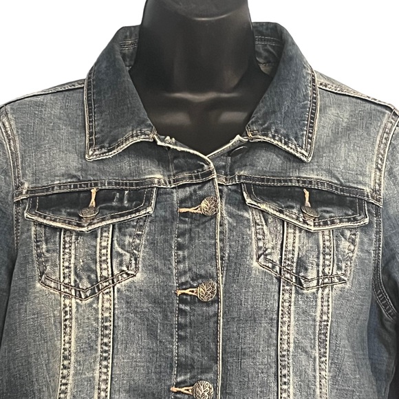 PRANA Jean Jacket Distressed Size Medium - Picture 3 of 9